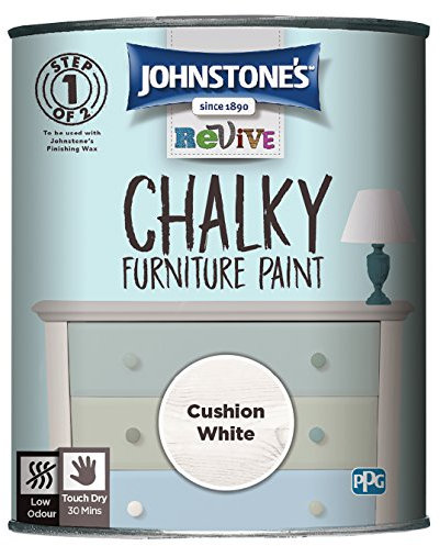 Johnstone's 386500 Revive Chalky Furniture Paint, Cushion White, 750 ml (Pack of 1)