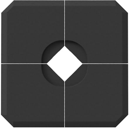 Outsunny Pied de Parasol Lot de 4 Dalles pour Parasol à Lester - A remplir d'eau jusqu'à 80 kg ou de Sable jusqu'à 120 kg - dim. tot. 100L x 100l x 9,5H cm HDPE Noir