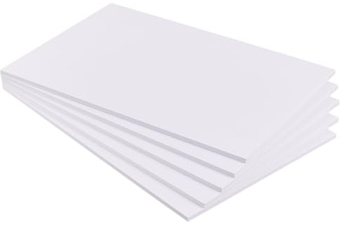 BENECREAT 5 st PVC skumskiva 30 x 20 cm rektangel vitt expanderat PVC-ark monteringsplatta för skyltar skolkontorsprojekt, 5 mm tjock