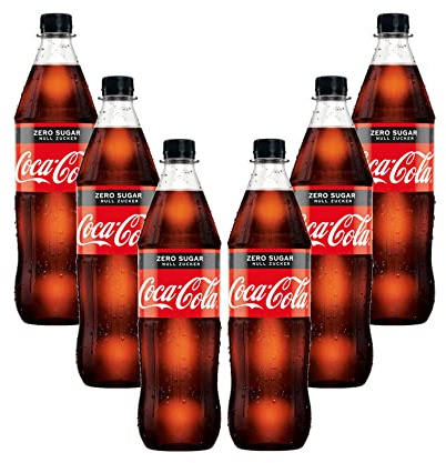 Coca Cola Zero 6er Set Zero Sugar 6x 1L inkl. Pfand MEHRWEG Glas Zuckerfrei