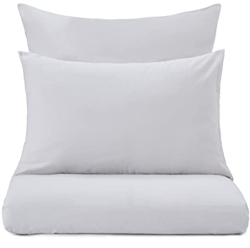 URBANARA Montrose Flannel Bed Linen Pillowcase 100% Cotton 70 x 90 cm Light Grey