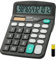Desk Calculator, Envysun Compact 12-Digit Solar Battery Office Electronic Calculator with LCD Display, Dual Power Desktop Scientific Calculators (Grey)