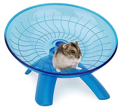 Reshiho Hamster Wheel Flying Saucer Silent Exercise Wheel Running Wheel for Hamsters, Gerbils, Mice and Other Small Pets, Silent Hamster Running Wheel(Blue)