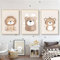 Ueiwffzo 3er Set Poster Bilder Kinderzimmer Dschungel Tiere Bilder, Babyzimmer Deko Leinwand Bilder Boho Wandbilder, Wandposter Kinderzimmer, Ohne Rahmen (40x50cm)