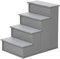 PawHut Haustiertreppe 4-stufige Hundetreppe Katzentreppe Einstiegshilfe mit Rutschfester Matte Haustierleiter für Auto Bett Sofa Grau 40 x 59 x 54,2 cm