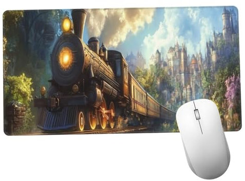 Amarillo Alfombrilla Ratón 1400x600x3mm Alfombrilla Raton XXL con Base de Goma Antideslizante, Accesorios Gaming Tren, Ordenador Gamer Regalos, Mouse Pad Gaming Mejora La Precisión Y La Velocida Y1052