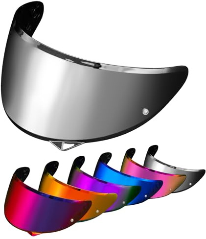 PSLER Helm Visier für HJC HJ-34P C10 - Verspiegelt Helmvisier Getöntes Visier Motorradhelm Zubehör Ersatz(Silber)
