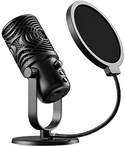 Kompatibel med gamingmikrofoner FM1 USB-kondensatormikrofon med popfilter for PC Laptop-spel YouTube-inspelning Streaming