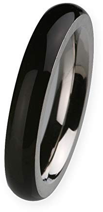 Ernstes Design Ring R273 Edelstahl Keramik schwarz Auflage Weite 48-65 Keramic