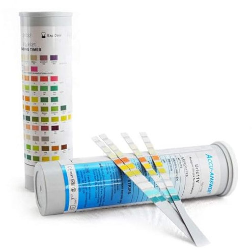 100xUTI Urine Test Strips(11-Parameters),Urinary Tract Infection Strip. Simple,Fast and Accurate.Urinalysis Home Testing Stick Kit for Ketone,pH,Glucose,Nitrite,Leukocytes to Help Monitor Your Health