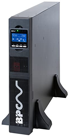 BPC Energy PowerGem Plus RT 1000va (1kVA) UPS - Online Double Conversion Uninterruptible Power Supply Battery Backup Rack or Tower, PGPRT1000SV36, Black