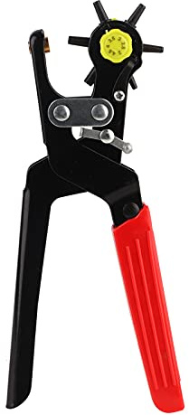 Leather Hole Punch Pliers, Alloy Steel, 6 Hole Sizes, 360° Rotating, for Belts, Saddles, Watch Bands