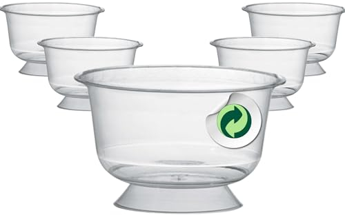 Table'Colors 100 Coupelles 23 cl - 100% Recyclable et Réutilisable - Passe au Micro-onde - Pour Plats Chauds et Froids - Vaisselle Transparente - Idéal Anniversaire et Mariage - Bol - Ramequin