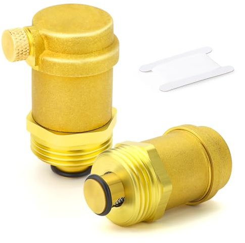 GASHER 2PCS Automatic Air Vent Valve, 3/4 DN15 Air Release Valve, Brass Air Bleed Valve, For Solar Water Heater And Hvac System