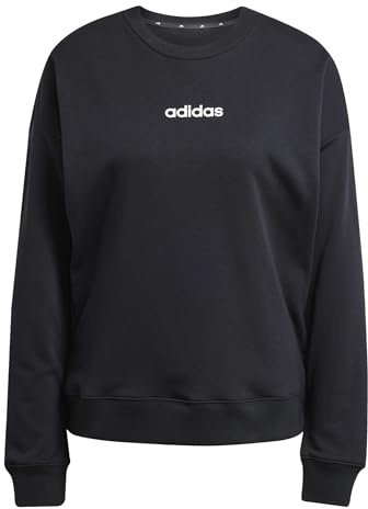 adidas Women's Essentials Linear French Terry Sweatshirt, black/white, XXL