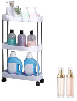 Rollbarer Aufbewahrungswagen – 3-stöckiges Organizer- auf Rollen, vielseitiger Kunstwagen für Küche und Schlafzimmer, perfekt für Duschgel- und Mineralwasserspeicherung