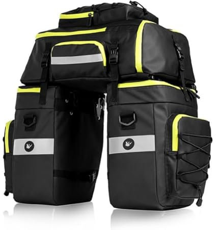 tamthy 3-in-1 Fahrradtasche Multifunktional Wasserdicht Fahrradtaschen für Gepäckträger Hohe Kapazität Fahrrad Taschen Hinten Gepäckträger, Rucksack und Umhängetasche mit Regenschutz