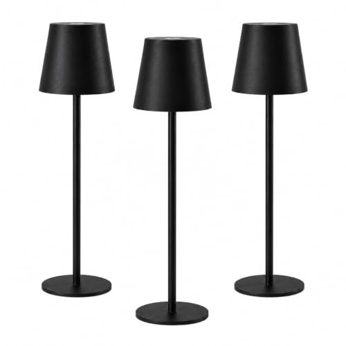 K2 STORE Set di 3 Lampada da Tavolo Touch Senza Fili Ricaricabili, LED Dimmerabili con 3 Tonalità di Luce 3000-6500K, Impermeabili IP54, Ideali per Interni ed Esterni