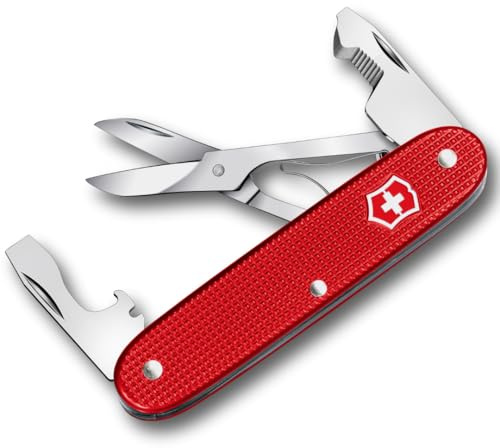 Victorinox Taschenwerkzeug Companion Slim Alox, Multitool, 6 Funktionen, Inkl. Schere, Paketöffner, Schraubendreher, Swiss Made, Rot