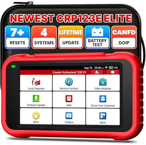 LAUNCH CRP123E V3.0 OBD2 Diagnosegerät Auto Profi kfz Tester-4 Systeme:Motor,ABS, SRS,Getriebe, diagnosegerät mit 7 Reset:EPB,DPF,Öl,SAS,BMS,ABS-Blutung,Throttle,CAN FD & DoIP,Lebenslange Update