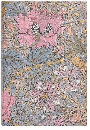 Paperblanks 12-Monatskalender 2024 Morris Heckenkirsche in Pink | Tagesüberblick | Mini (95 × 140 mm)
