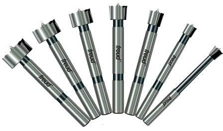 Freud 7-Piece Precision Shear Forstner Bit Set 1/4 to 1 with Serrated Edges for Flawless Cutting - Ideal for Flat Bottom Holes, Includes 1/4 to 1 Bits, Razor-Sharp Spur - PB-107B