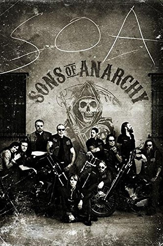 Close Up Sons of Anarchy Poster Vintage (61cm x 91,5cm) + 2 St. Schwarze Posterleisten mit Aufhängung