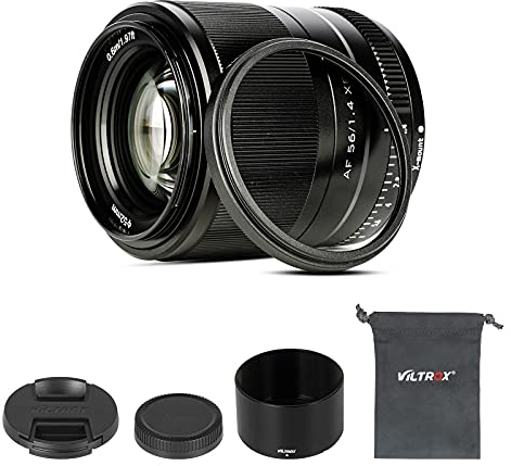 VILTROX 56mm F1.4 XF Objetivo de Retrato APS-C con Enfoque automático y Gran Apertura para Fujifilm con Montura X cámaras X-T30 X-T3 X-PRO3 X-T200 X-E4 X-E3 X-T2 X-T20 X-T1 X PRO2 X-PRO1 X-M1 X-H1