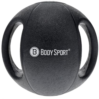 Body Sport Double Grip Medicine Ball, 18 lb. - Strength Training Weighted Exercise Tool - Softer Kettlebell Alternative for Home Fitness & Gyms