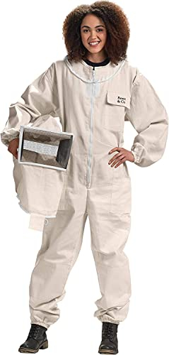 Bees & Co U75 Imkeranzug aus natürlicher Baumwolle mit rechteckigem Schleier, 4XL