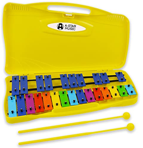 A-Star 25 Note Chromat Glockenspiel 2 Oktaves G5-G7 In Festem Fall Mit Schlägern-Regenbogen