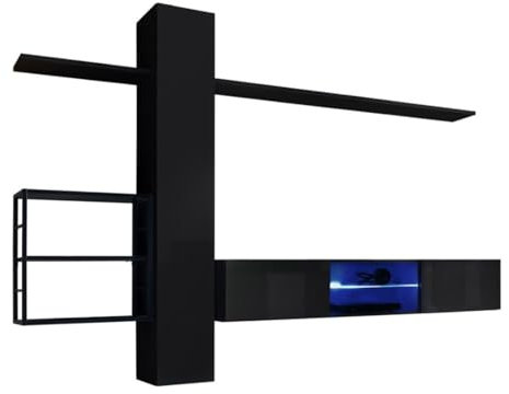 PRICE FACTORY just for you Ensemble Meubles de Salon Style Industriel Switch M5. Coloris Noir.