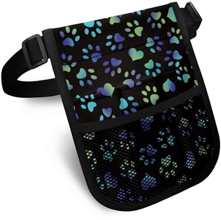 Nopersonality Fanny Pack for Nurses Utility Medical Nursing Waist Pouch Apron Pocket Women Organizer Pouch Nurse Belt Bag with Multi-Compartment, for EMT, CNA, NP, PA - Paws