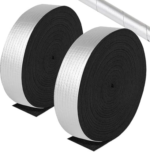 Pipe Insulation Wrap-2 X 33 ft Pipe Wrap Insulation Self-Adhesive Aluminum Foil Water Pipe Insulation Is Used For Anti-Freezing Protection Of Outdoor Water Pipes In Winter To Reduce Heat Loss