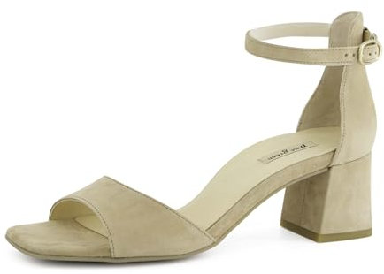 Paul Green Damenschuhe, Sandalen Frauen, Sandaletten, offene Schuhe, Strandschuhe, Riemchensandalen, elegant, Leichter Absatz, Sommerschuhe, Beige (JA), 39 EU / 6 UK