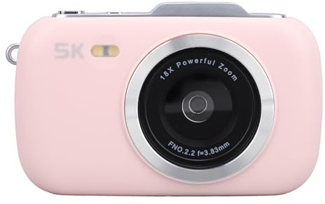 5K 15FPS Video 80MP Foto, 18X Digital Zoomkamera, 2,8 Tums IPS-skärm, Kompaktkamera med F/2,2 F=3,83 Mm Vidvinkelobjektiv och Stor Bländare för Fotografering och Inspelning