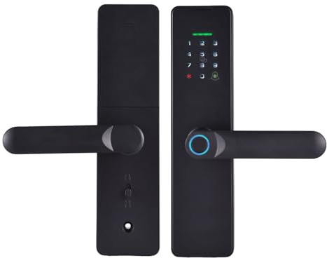 Swokely Smart Lock WiFi Keyless Entry Door Lock TY APP/Fingerprint/Password/Card/Mechanical Key Unlocking Methods Door Lock for 35-60mm Thickness Office Home Bedroom Door