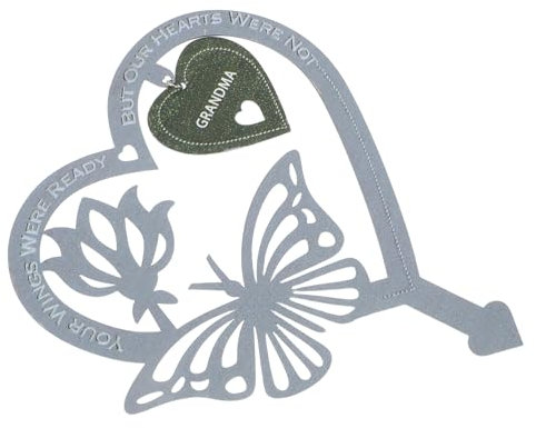 NULYLU Piquet Commémoratif Cœur Motif Aile Marqueur Jardin Unique Décoration Cimetière Famille Extérieur Monuments