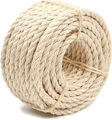 TrainPro Natural Sisal Rope 4mm x 66 ft - Heavy-Duty Cat Scratcher Repair