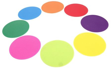 WHAMVOX Agility Marker Discs 8pcs Tpr Flat Sports Floor Spots for Athletes | Field Marking Dots, Stackable Set, Lightweight Build, Easy to Carry and Store for Drills
