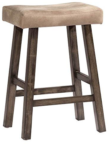 Hillsdale Furniture Saddle Backless, Rustic Gray Bar Stool