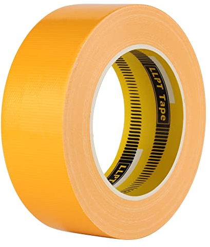 LLPT Cinta Adhesiva de Tela de 40MM*30M*0.28MM Adhesivo Fuerte Fácil de Rasgar sin Residuos color Amarillo (DT407)