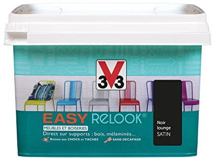V33 Vernis intérieur Easy relook, Noir lounge satin 0,5L