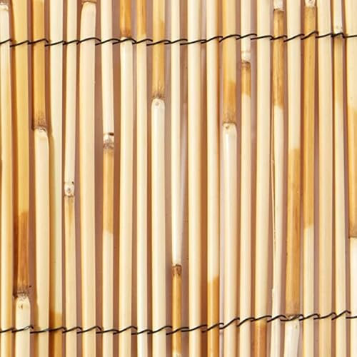 UETIAN Natural Bamboo Reed Fence Screening 4m Wooden Fencing for Sun Wind Protection Privacy Outdoor Garden Patio Balcony Backyard Decoration (1m x 4m)