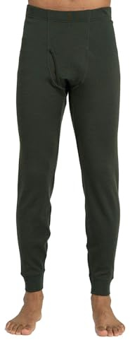 LAPASA 100 % merinoull termiska långa strumpbyxor medium tung vikt M30 M68 - termiska kläder vinterleggings vandring löpning berg skidåkning snowboard, Mörkgrön (extra varm), S