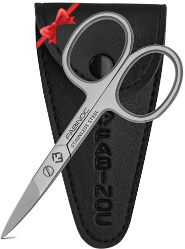 FABINOC® Straight Nail Scissors for Fingernail & Toenails | German Quality Stainless Steel | Small Sharp Manicure & Pedicure Scissors for Men & Women