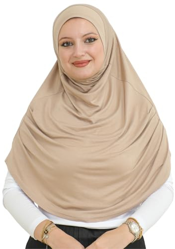 Prien Ready To Wear Hijab For Women, Instant Turban, Soft Muslim Scarf For Prayer, Long Hijabs, Islamic Clothes, Jersey Abaya (Deep Mink)
