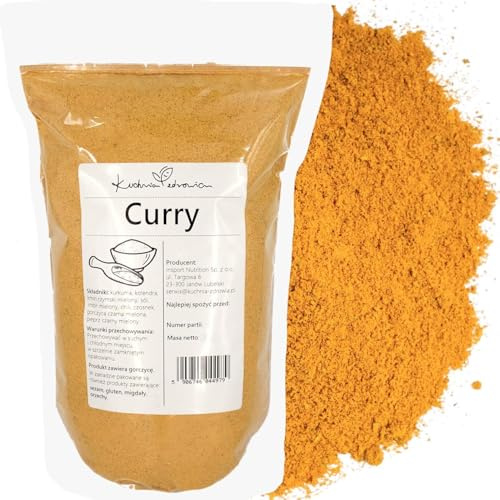 Poudre de Curry Indien 1kg | Mélange D'Épices Aromatique Naturel | Curcuma Coriandre Cumin Fenugrec Cannelle Girofle Gingembre | Currys Sauces Wok Riz | Kuchnia Zdrowia