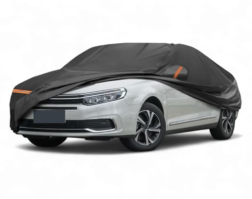 A ABSOPRO Copertura Auto per Citroen C5 2014-2017 PEVA Cotone Spunlace Copertura Auto Esterna Completa Impermeabile Antivento Sole Pioggia Neve Protezione con Zipper Porta Passeggero Nero