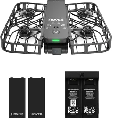 HOVERAir X1 Telecamera Auto-Volante, Video HDR con Drone Tascabile, Decollo sul Palmo, Percorsi di Volo Intelligenti, Follow-me Action Camera con Controllo a Mani Libere, Nero (Combo Plus)